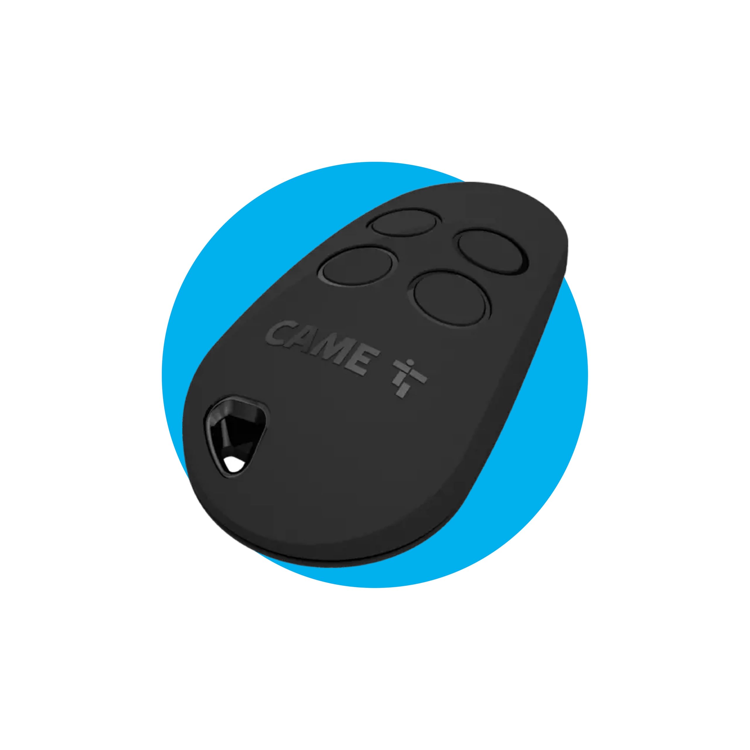 CAME Telecomando TOP quadricanale nero a codice fisso con funzione di autoapprendimento per una facile duplicazione multiutenza frequenza di 433,92 MHz compatibile esclusivamente con modelli CAME