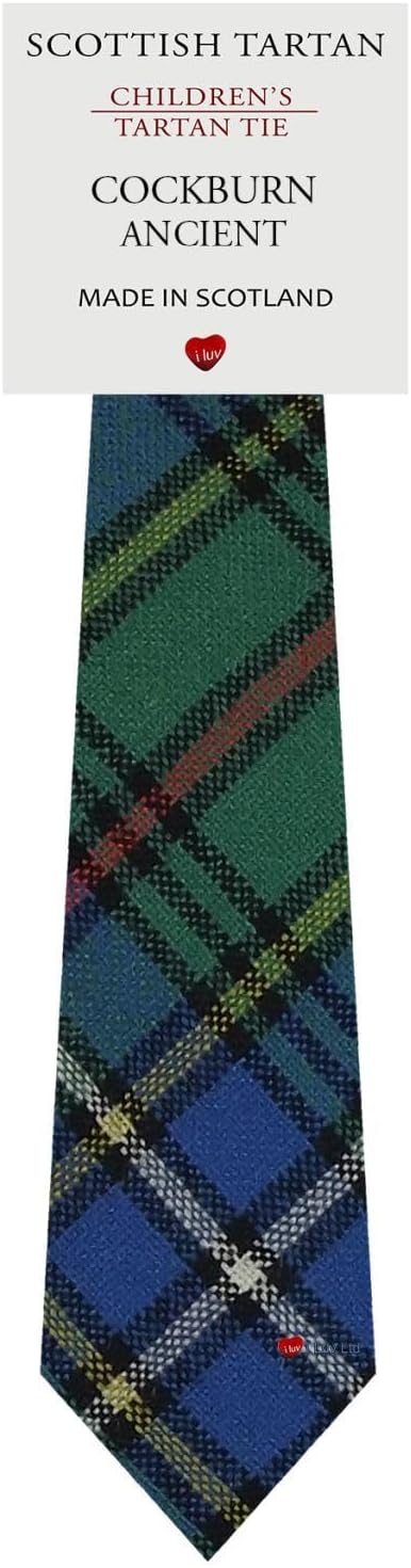 I LUV LTD Boys All Wool Tie Woven And Made in Scotland in Cockburn Ancient Tartan
