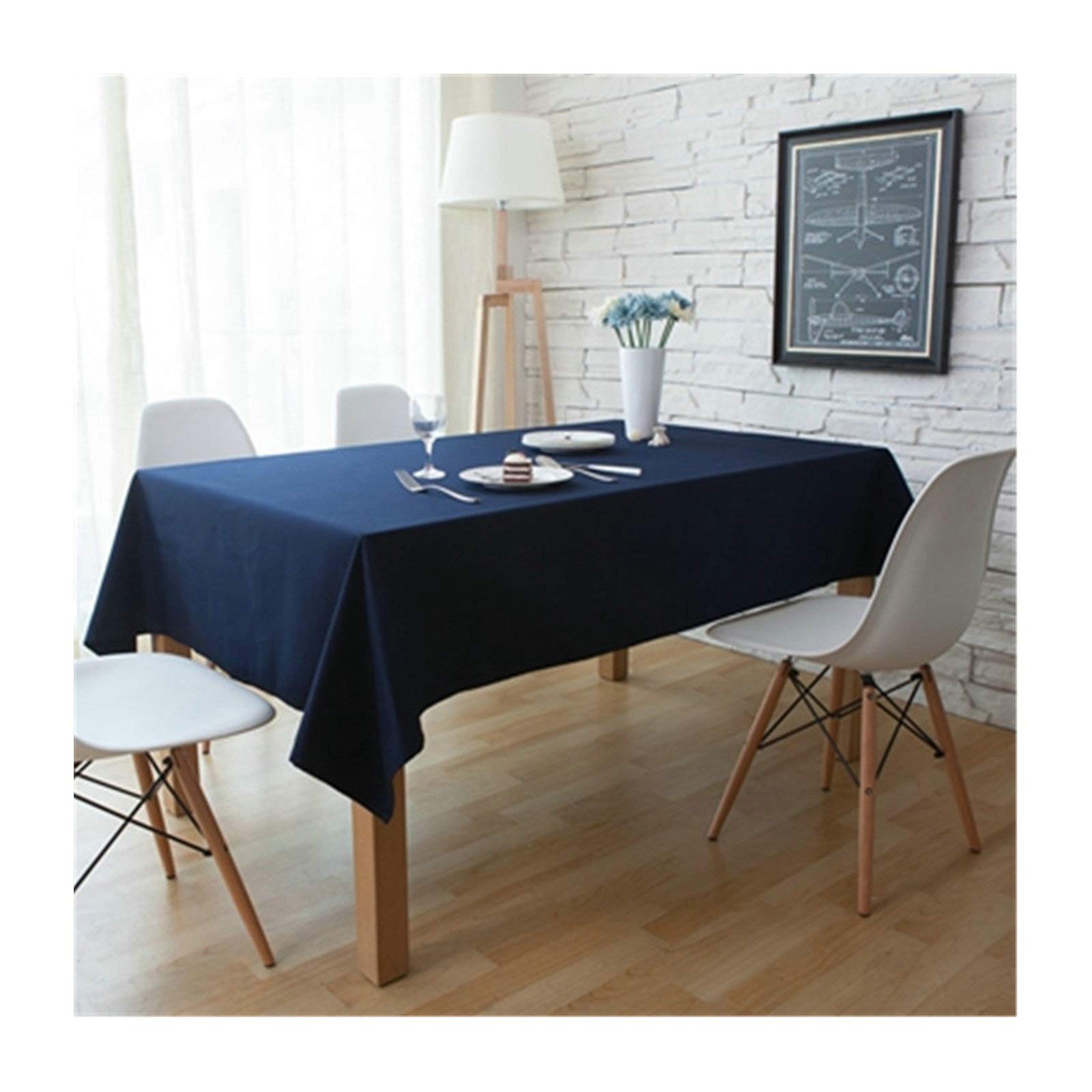 Nappe bleu foncé 140x180 anti-taches visuelles pour studio et salon