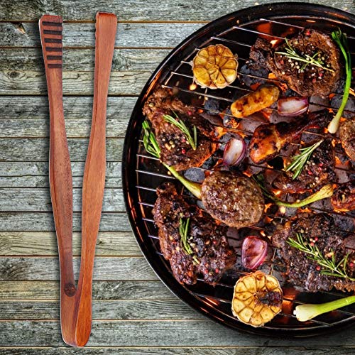 SALALIS Pinzas de Madera de Primera Calidad para Barbacoa, Pinzas para Alimentos, Abrazadera de Cocina para bufé de Carne que Sirve Fiestas de Barbacoa. Apto para Lavavajillas, Resistente Al Calor,