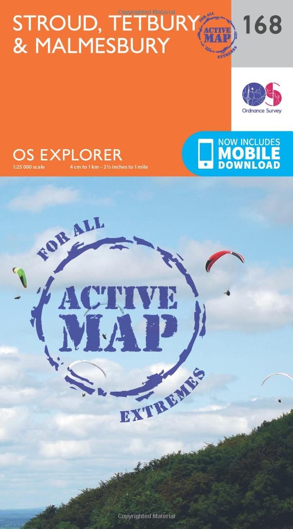 Stroud, Tetbury & Malmesbury Map | Weatherproof | Cotswolds | Ordnance Survey | OS Explorer Active Map 168 | England | Walks | Hiking | Maps | Adventure