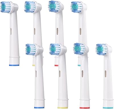 Qudai 8 unidades de cabeça de escova de dentes elétrica compatível com escova de dentes elétrica oral B escova de dentes de substituição sensível cabeças de escova de cuidado  