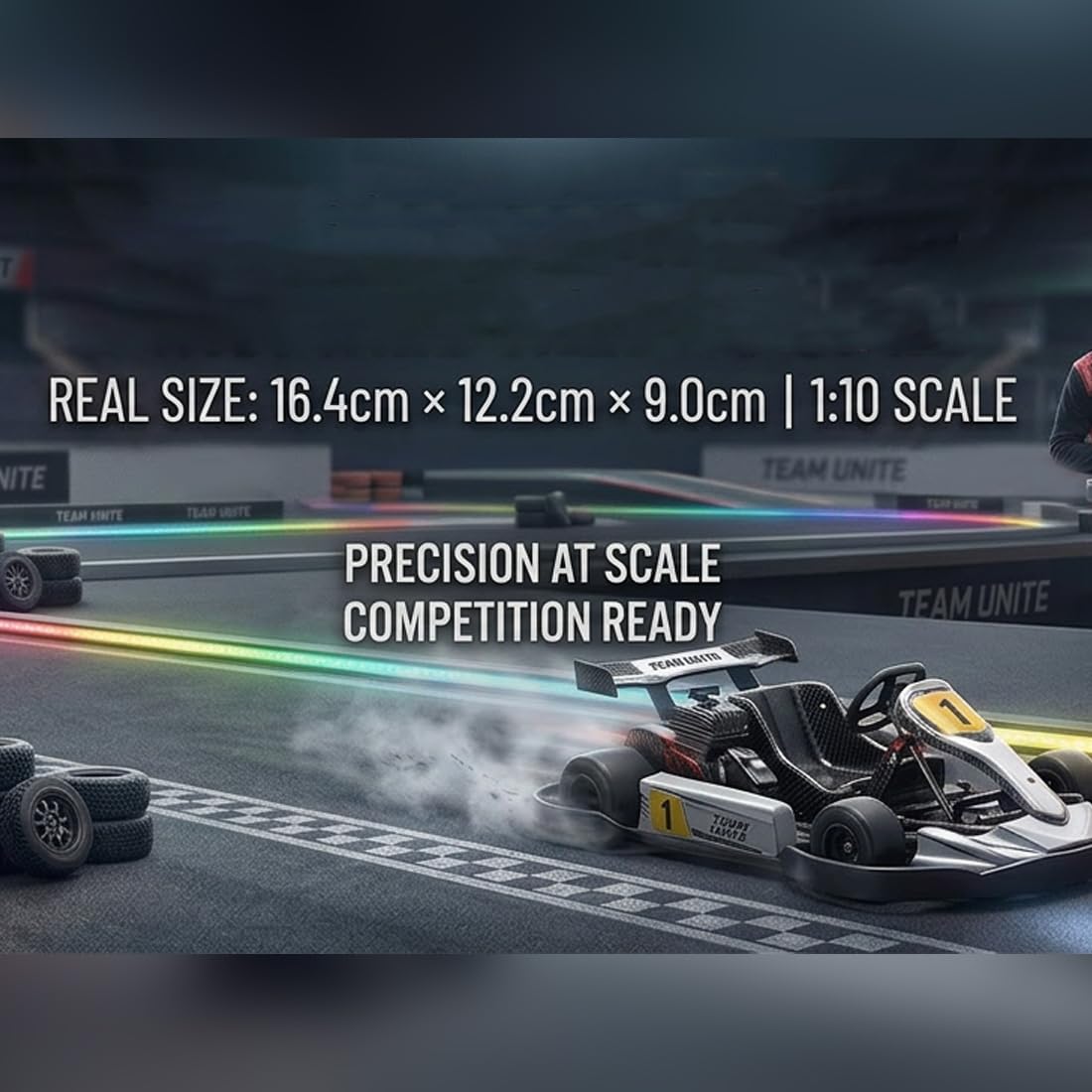 1/10 RC samochód wyścigowy zestaw do samodzielnego montażu Carbon Edition | Napęd wysokiego momentu obrotowego z ulepszeniami wyścigów CNC