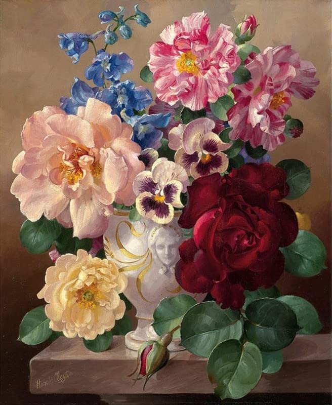 TULIP N TURTLE Peony Diy Acrylic Paint By Number Kit Adults Kids Beginner Number Painting Kit Diy Canvas Painting By Number Acrylic Oil Painting. Wall Decoration Diy Painting Kit Adults, Multicolor