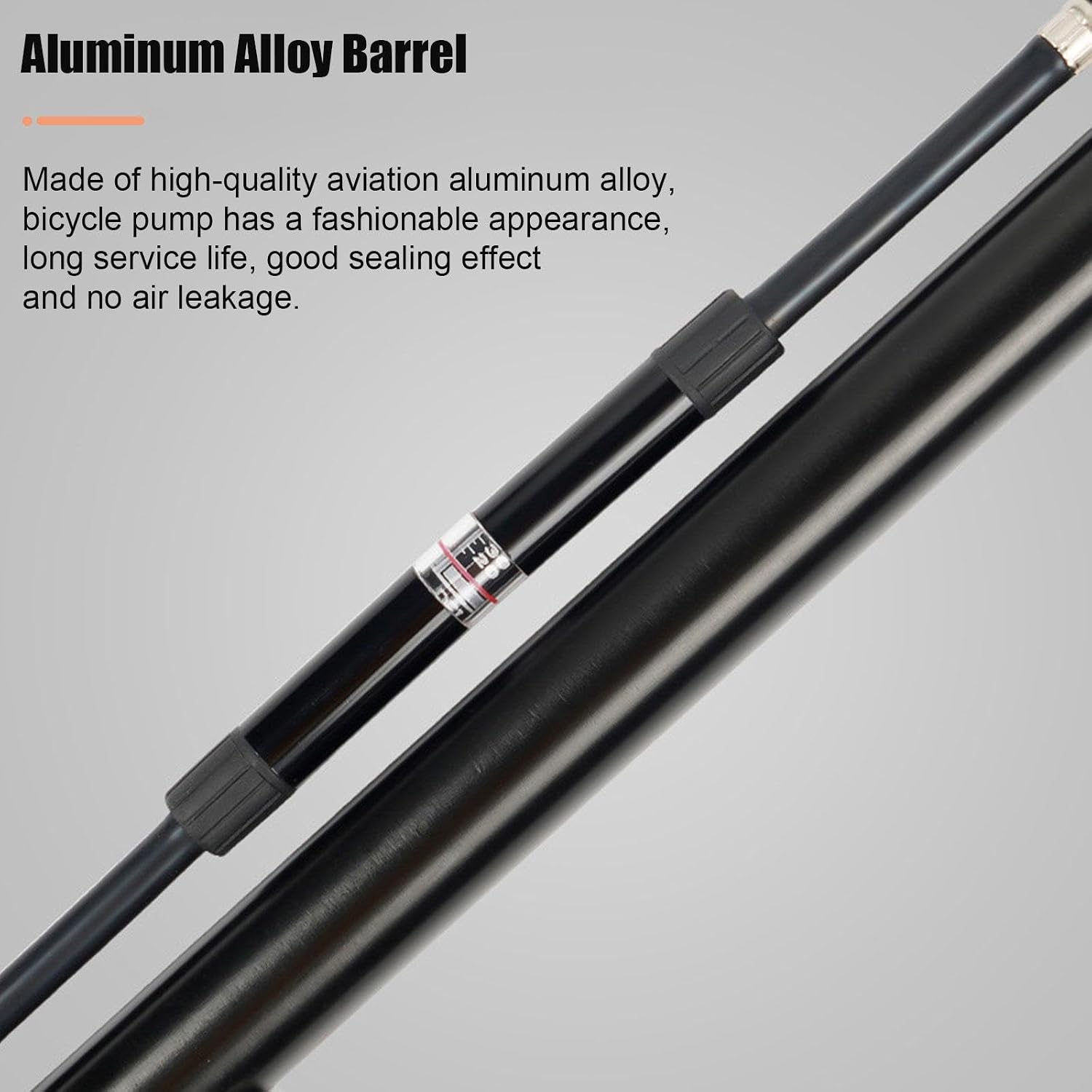 Mini Floor Bike Pump with Presta and Schrader Valve Connection - 120 PSI High Pressure Bicycle Pump - Bike Air Pump with Ball Pump Needle for Bike Basketball