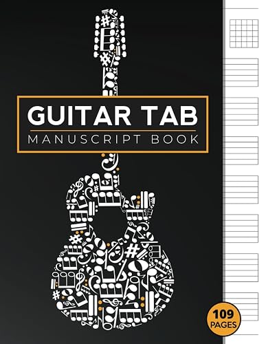 Guitar Tab Manuscript Book: Professional Blank Guitar Tablature Writing Paper For New &amp; Experienced Guitarists | Bonus - Chord Fingering Charts