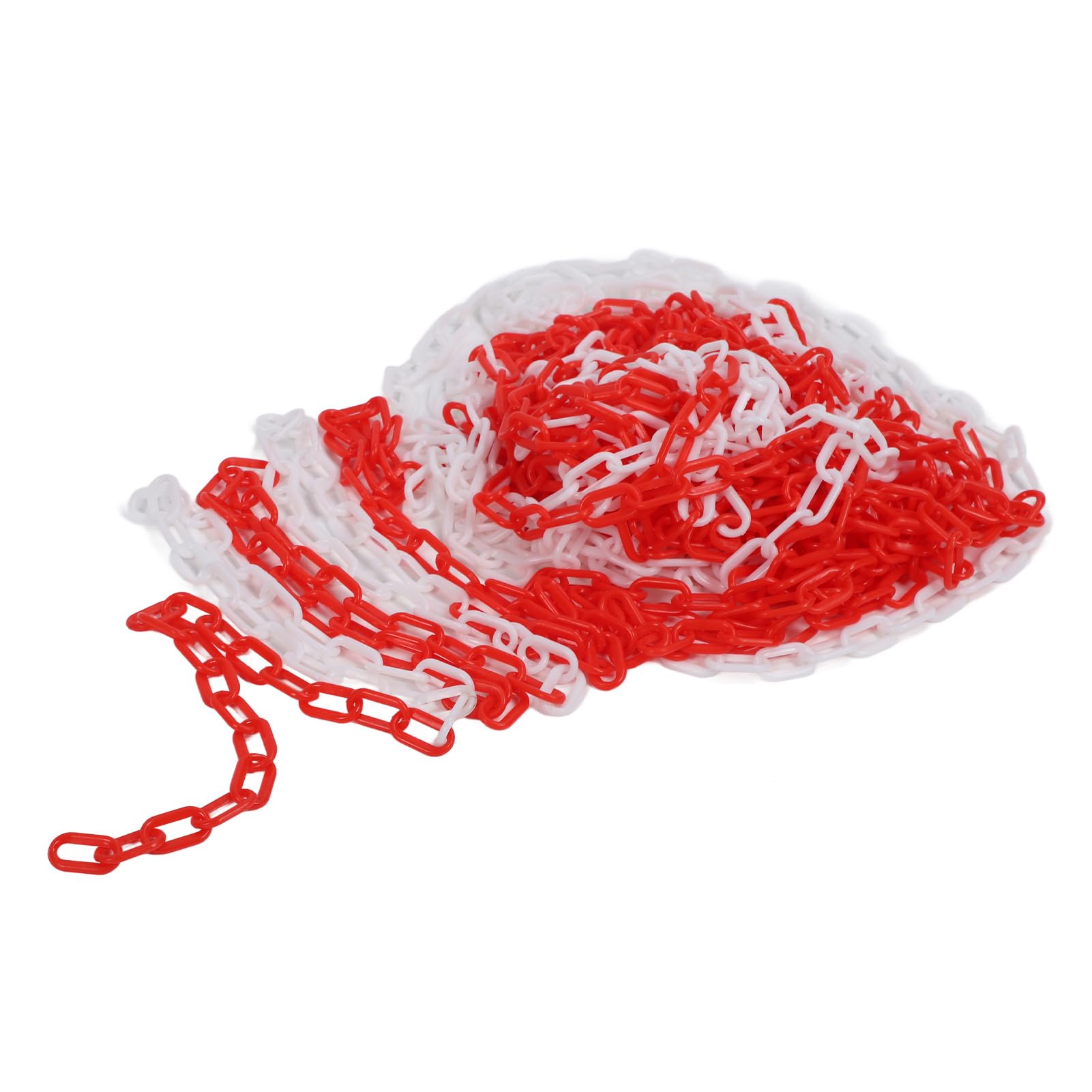 Natudeco 82 Feet Plastic Safety Barrier Chain 6mm Dia Traffic Chains Cone Chain Link Parking Barrier for Gardens Parking Lots Road Control (Red and White), Natudecoyxk43tirbg-12
