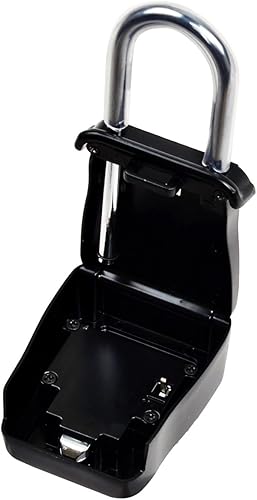 Miniatura 3 de South Main Hardware 810142 Caja de almacenamiento con llave montada en argolla con combinación de cerradura reprogramable (1 paquete), negra