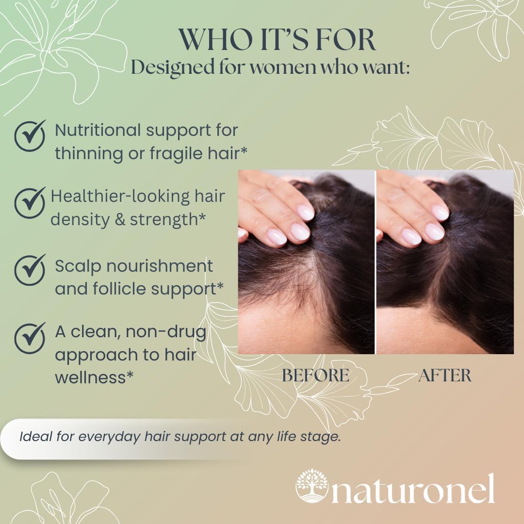 Women's Balance Hair Growth Supplements, Ages 45 and Up - Supports Healthy Hair, Skin & Nails - Customer Proven for Visibly Thicker Hair and Scalp Coverage, Natural Thicker Hair Growth Supplement (3) - Image 3