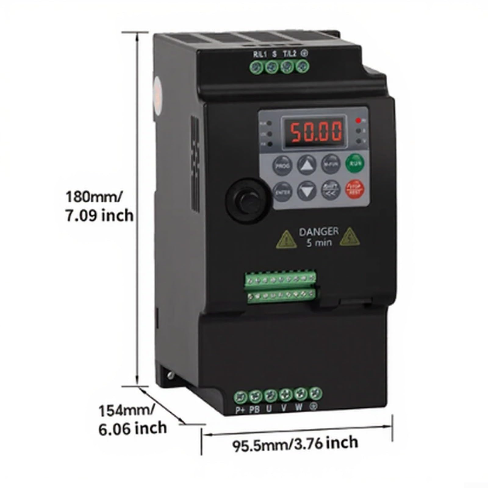 Convertitore di frequenza trifase, invertitore di 0.75Kw Vfd per controllo del motore, azionamento variabile di frequenza 380V con protezione di sovraccarico per automazione industriale