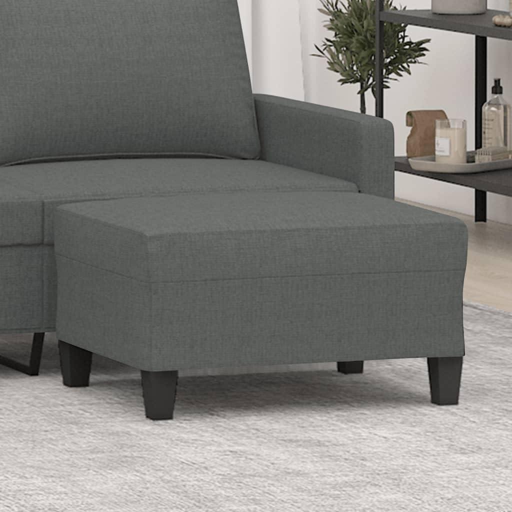 Repose-pieds gris foncé 70 x 55 x 41 cm en tissu