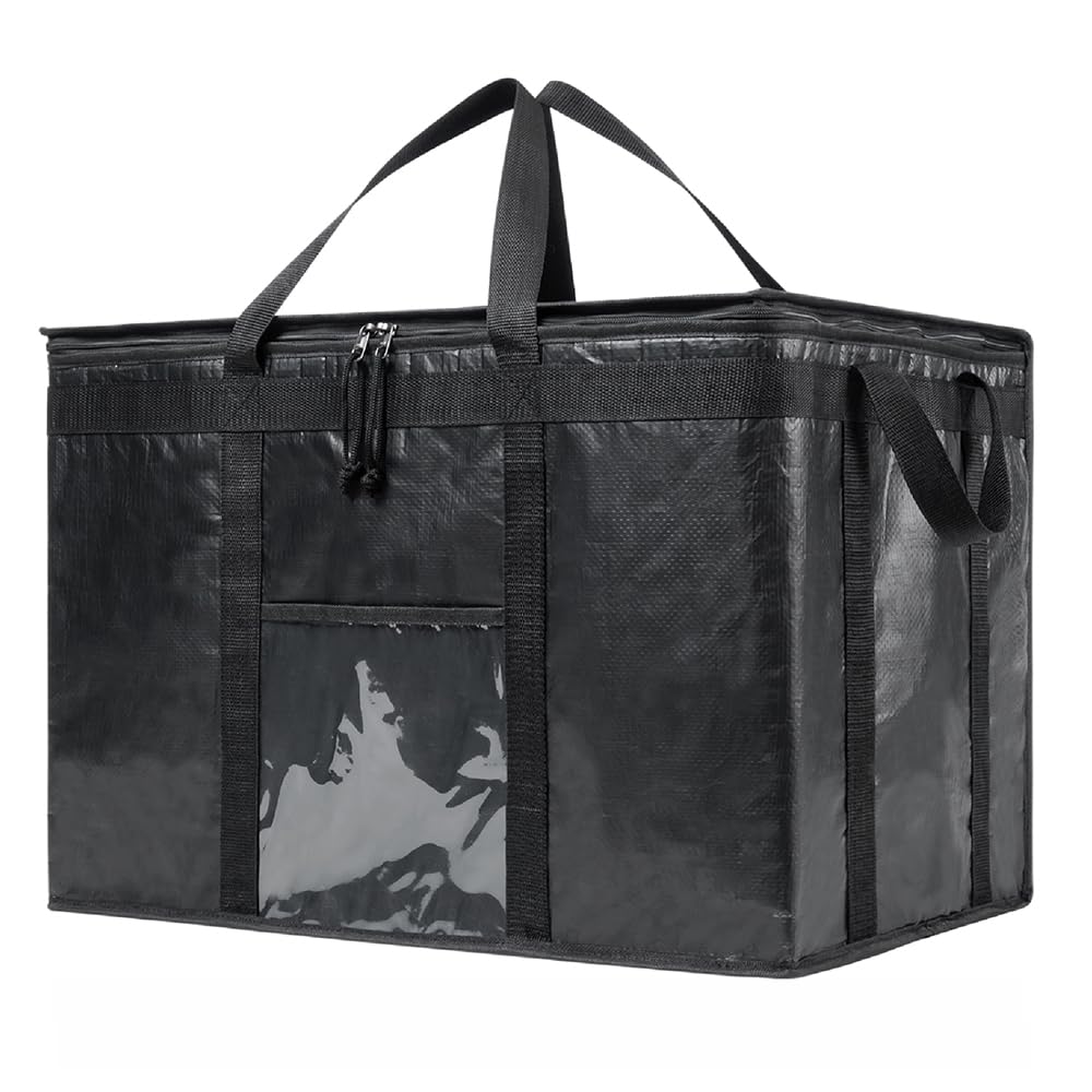NZ home Insulated Bags for Food Delivery (3XL PRO) Grocery Shopping Cooler Bag, Pizza Delivery, Hot & Cold Catering Tote, Reusable, Foldable & Heavy