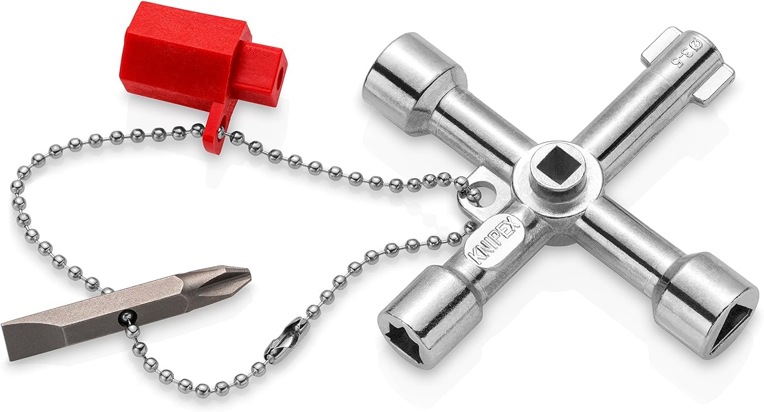 Clé Universelle Knipex DoubleJoint 62 Mm - Pour Armoires Électriques, Gaz - 4 Empreintes