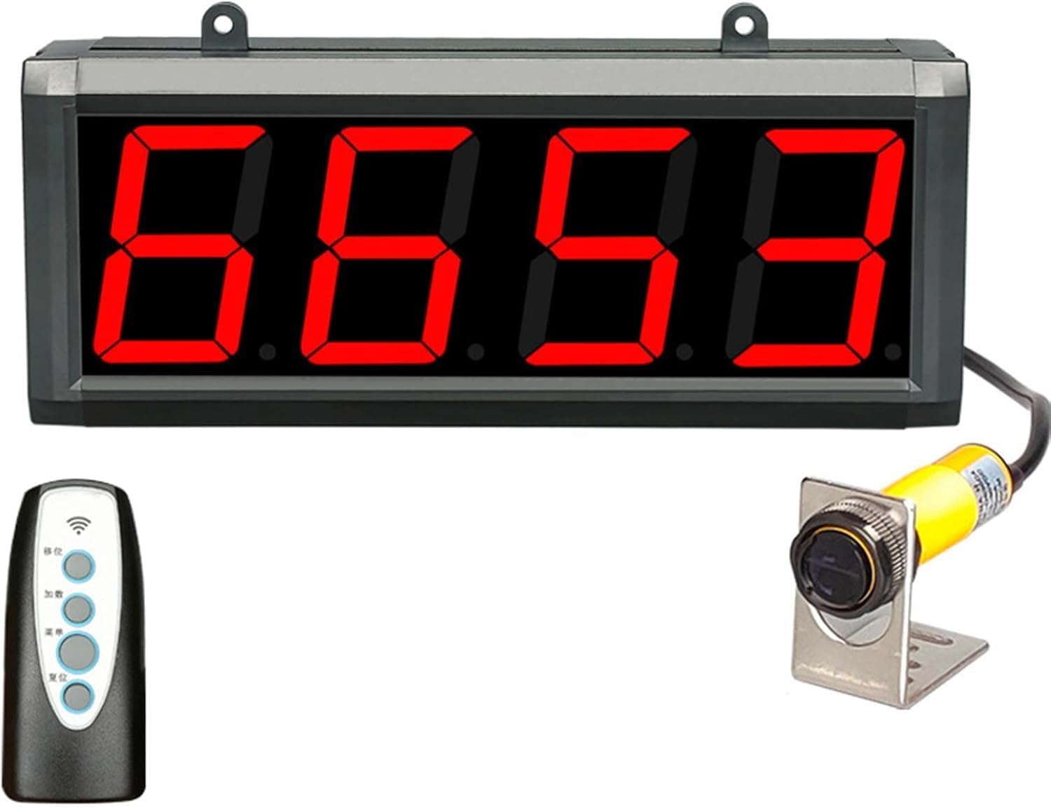 Contador Digital Led, Pantalla De 3 Pulgadas con Contador De Más Y Menos, Contador De Visitantes hasta 9999, para Líneas De Montaje, Cintas Transportadoras, Conteo De Pasajeros Y Vehículos.