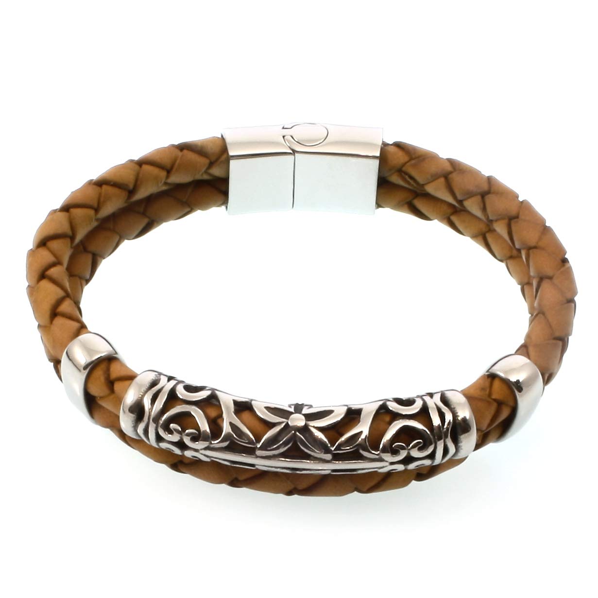 Echt Leder-Armband XO F Cognac Männer Herren