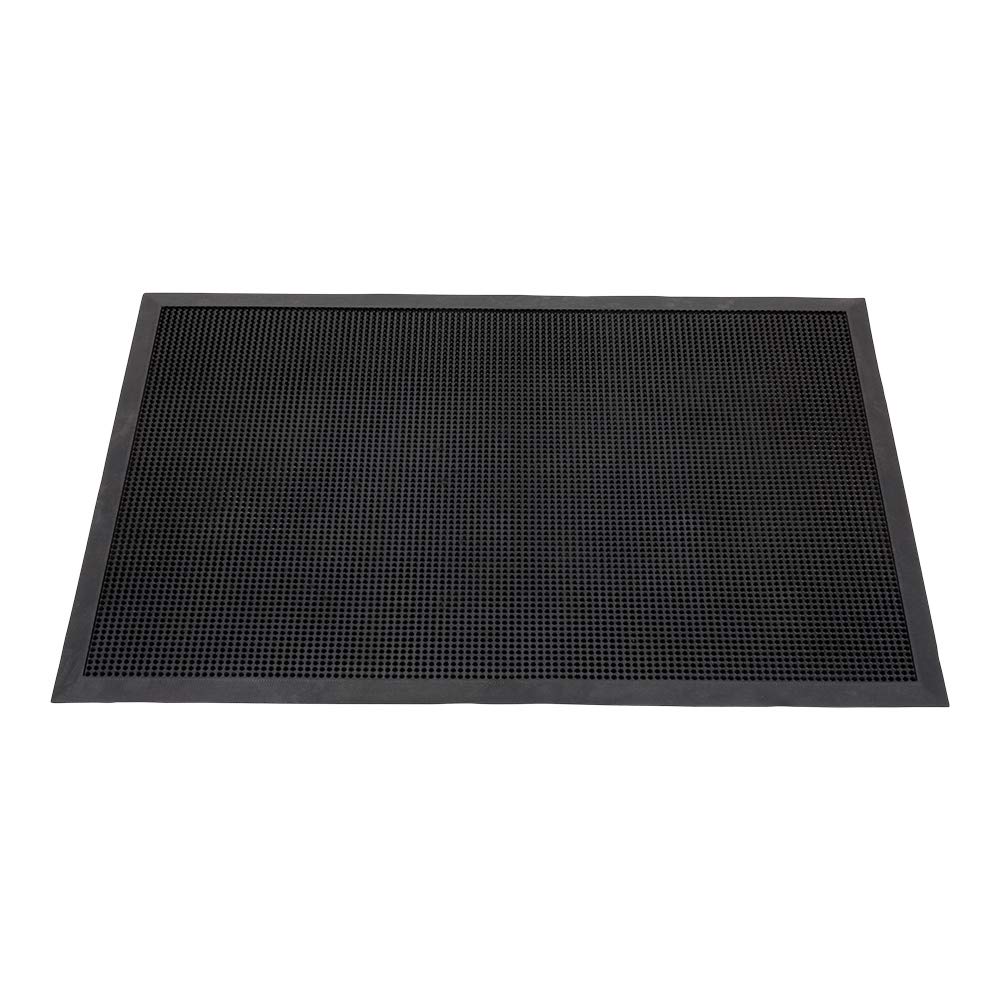 Restaurantware Comfy Feet 48 x 36 Inch No-Slip Floor Mat 1 Indoor Kitchen Mat - Heavy-Duty For Homes Offices Or Restaurants Black Rubber Entry Mat Low-Profile Easy To Clean