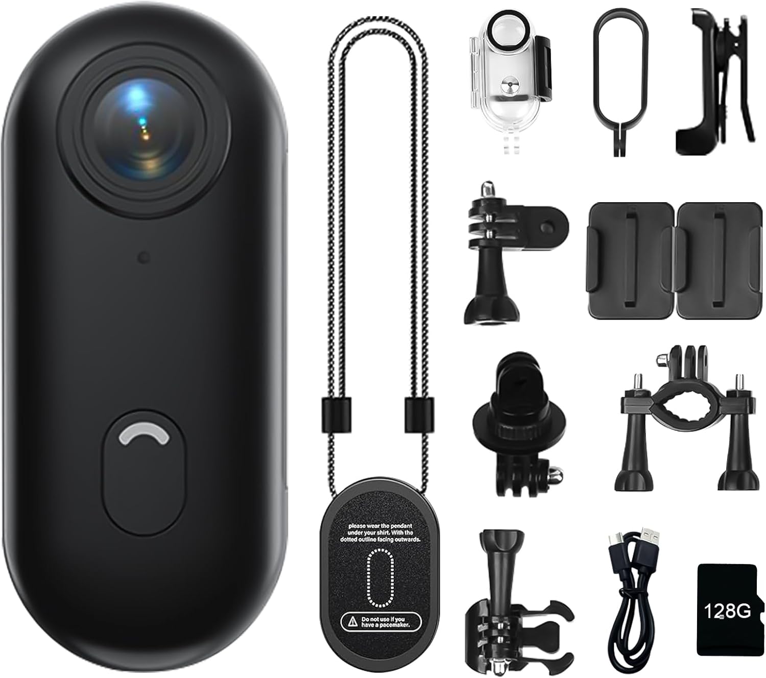 4K Action Camera,20MP WiFi Sports Camera with Waterproof Case,128GB Memory Card, 170° Wide Angle，Portable and Wearable Body Camera Ideal for Vlogging, Cycling and Outdoor Adventures