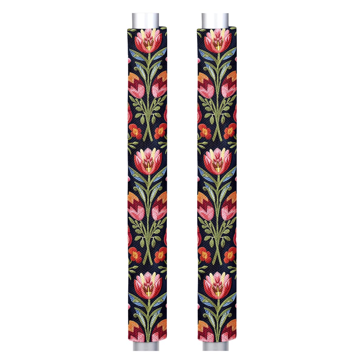 Pardick Refrigerator Door Handle Covers Set of 2 Red Flower Floral Washable Fridge Dishwasher Mocrowave Oven Stove Decor Protector Handle Cover Keep Kitchen Appliance Clean from Food Stains Decorate