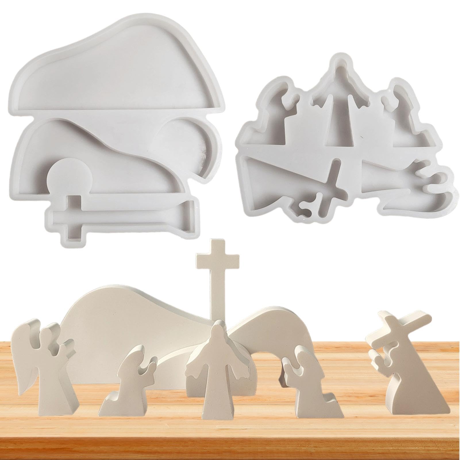 Moule à bougie Nativité en silicone pour sculpture de Pâques et Noël