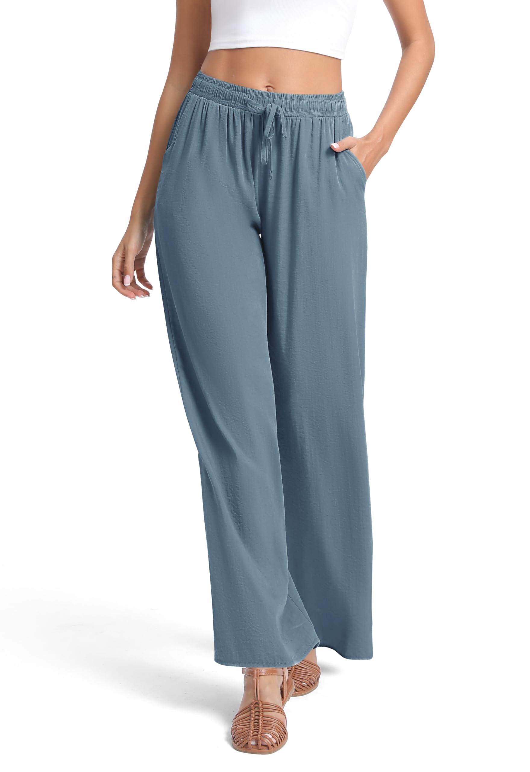 Urban CoCo Women's Lightweight Wide Leg Palazzo Pants