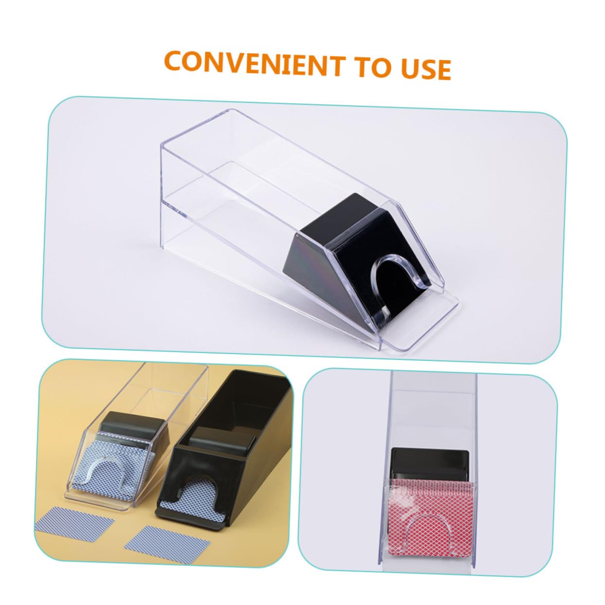 Beaupretty Distribuidor de Cartas Zapato de Tarjetas Acrílico Distribuidor Doméstico Compacto Hogar Zapato Portátil Resistente al Desgaste Suministro de Tarjetas