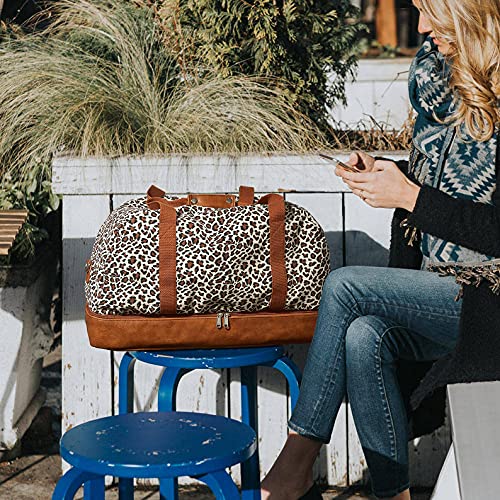 S-ZONE 60L Weekender Bag for Women Men Large Travel Carry on Duffle Weekend Overnight Duffel with Shoes Compartment