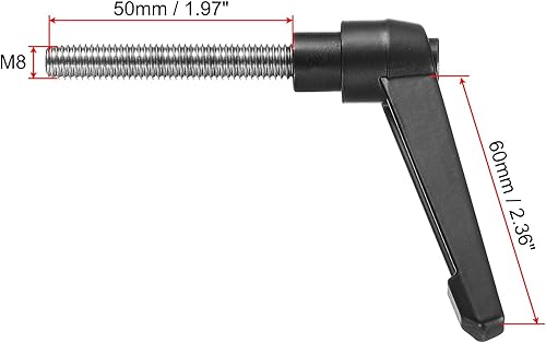 Miniatura 41 de uxcell Palanca de sujeción ajustable M8 x 1.181 in métrica 304 acero inoxidable macho roscado perillas de mano con botón de trinquete giratorio