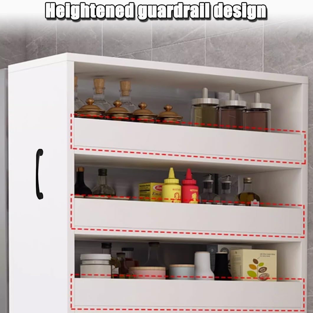 Carrello portaoggetti sottile a 4 ripiani in legno con ruote, salvaspazio, per sala da pranzo, rovere grigio, 15 x 45 x 119,9 cm, versatile scaffale multiuso