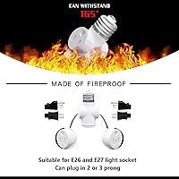 Vista 2 de Paquete de 2 adaptadores de enchufe de luz a enchufe, convierte el enchufe de luz E26 a adaptador de salida de 3 clavijas y enchufe de bombilla