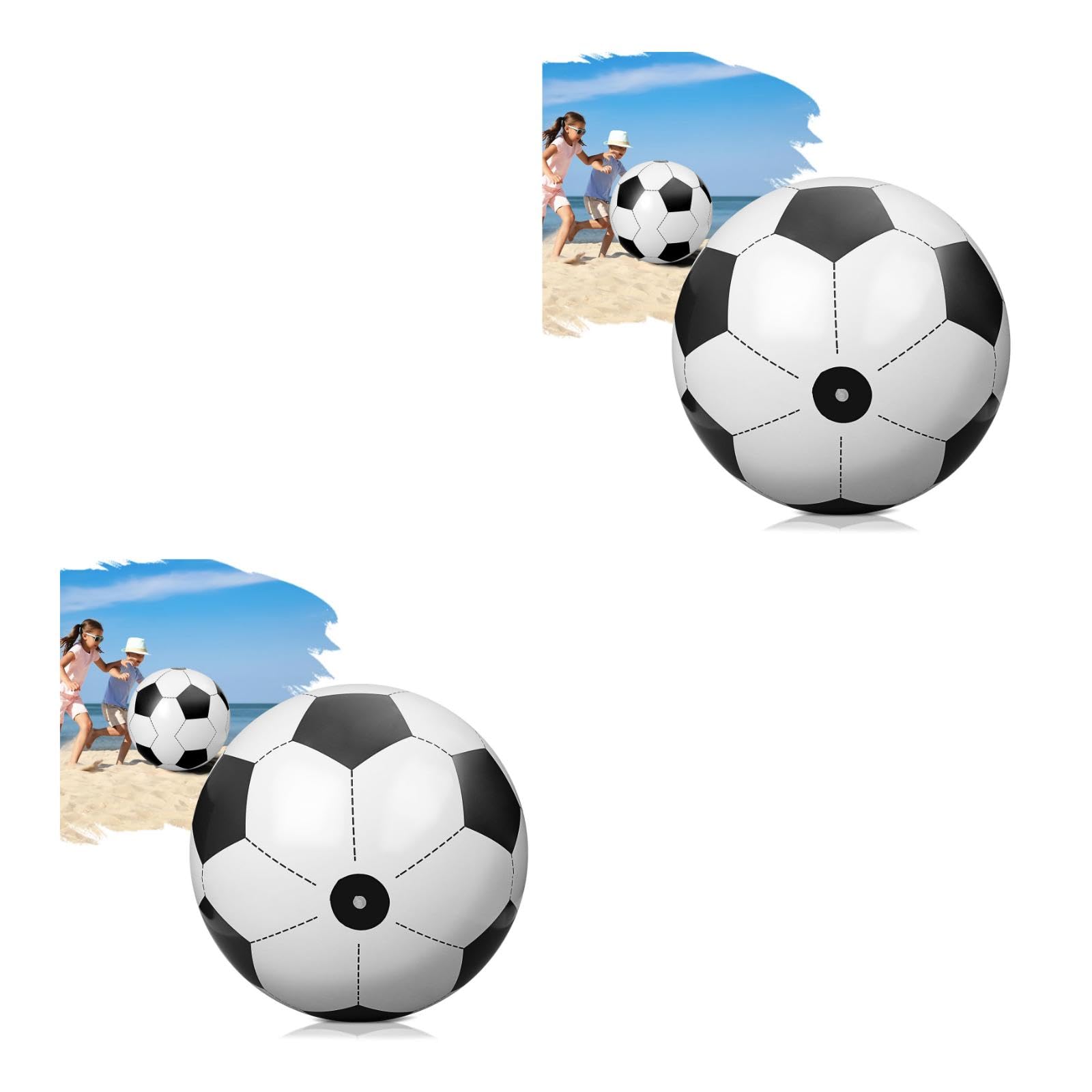 TOYANDONA 2 Balones de Fútbol Inflables para Playa - Balón de Fútbol Inflable Gigante, Globos de Playa Enormes para Actividades Al Aire Libre, Decoración de Piscinas Y Fiestas (80 Cm)