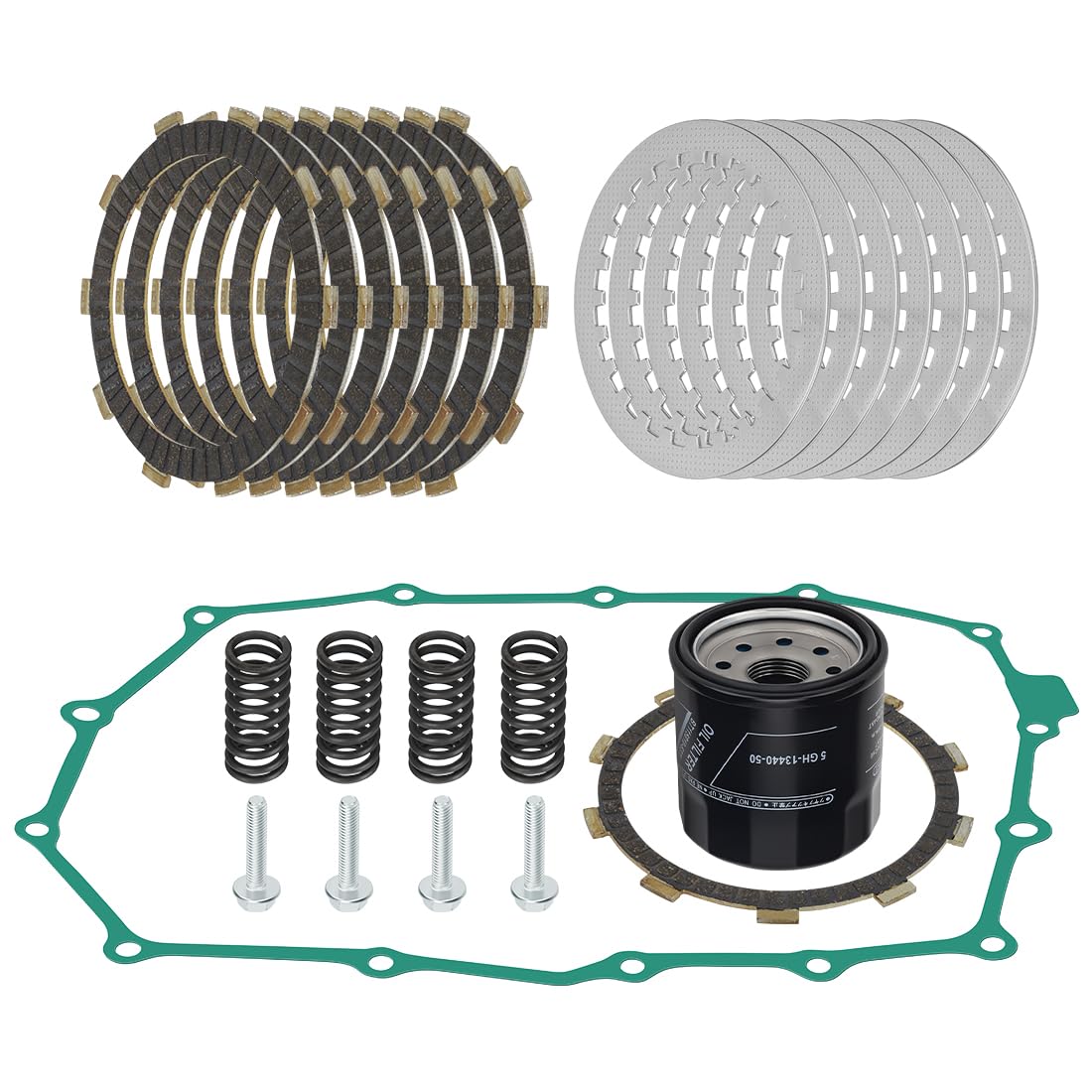 Kit de discos de embrague con junta compatible con Honda Shadow ACE Spirit 750 1998-2003 22201-MAV-000 22321-MN8-000 15410-MFJ-D01