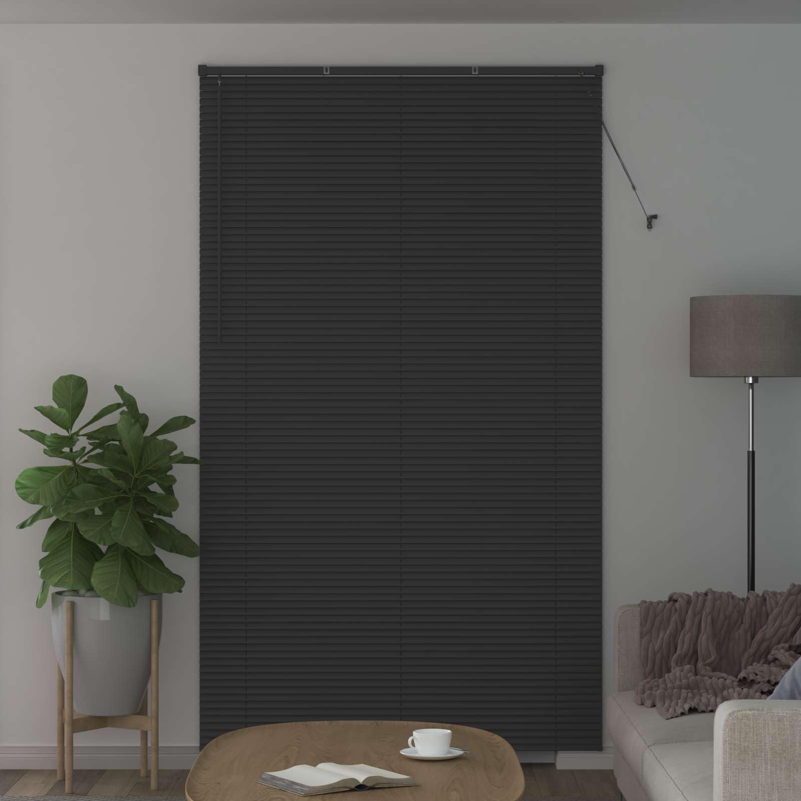 Store vénitien Gris argenté en PVC 213 x 160 cm 25 mm, persienne intérieure avec Clip de sécurité, Protection Solaire, contrôle lumière et intimité pour fenêtre, volet tamisant Durable