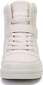 UBFEN Womens High Top Sneakers with Hidden Wedge Heel Ankle Support 2 Inch Height Increase 80s Retro Casual Boots