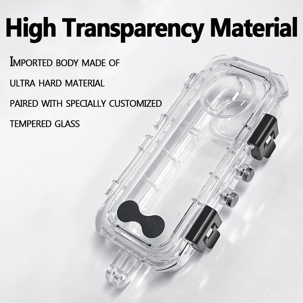 Insta 360 x 5 Étui de plongée invisible pour appareil photo Insta 360 x5, 60 m étanche avec support, accessoires Insta 360 avec insert anti-buée, boîtiers de photographie scellés