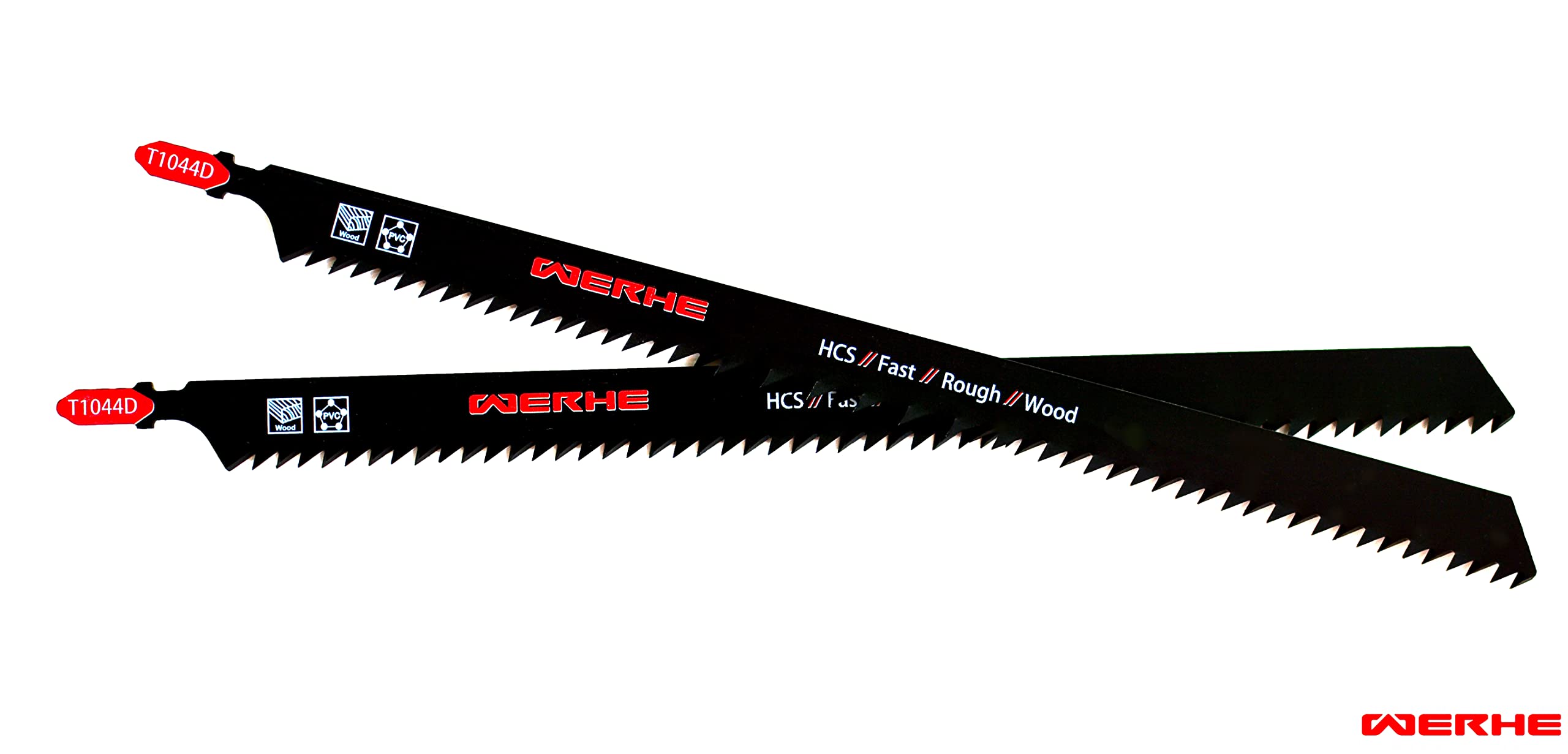 WERHE 2 Lame Per Seghetto Alternativo T1044D, 250mm, In Acciaio Al Carbonio, Per Taglio Rapido Di Legno Spesso E Compensato