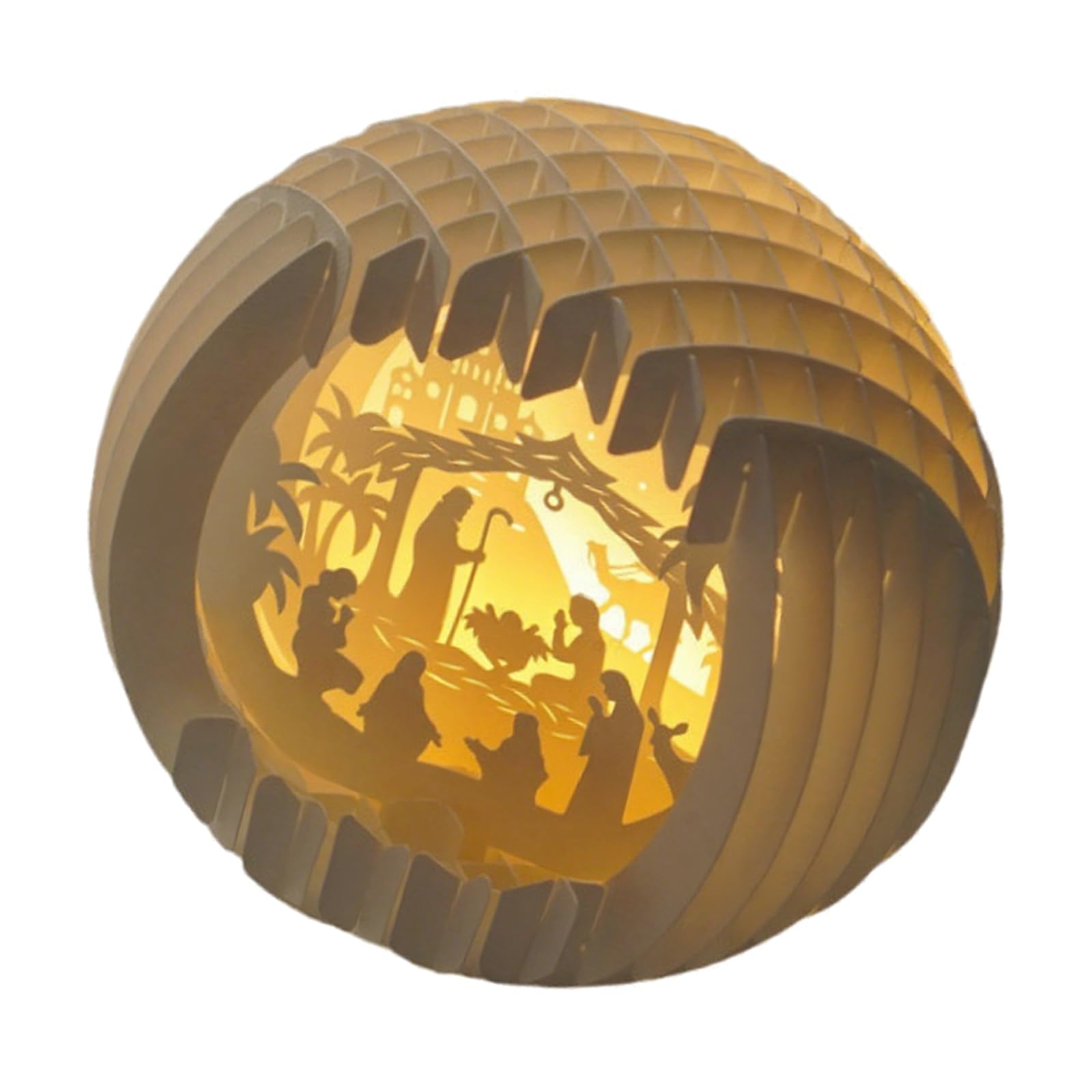 CEANLH Light Up Nativity Scene Paper Christmas Jesuses Decorations with LED Light Tabletop Ornament