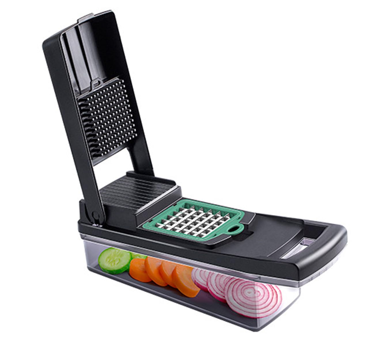 Vegetable Chopper, Multifunctional 13 in 1 Food Choppers Onion Chopper Kitchen Vegetable Slicer Cutter Dicer Veggie chopper with 7 Blades,Colander Basket,Container for Salad Potato Carrot Garlic