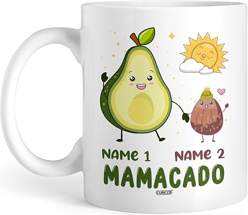 Vista 27 de CUBICER Taza de café de cerámica blanca personalizada, diseño de búho, tazas con nombre personalizado, divertidos regalos de cumpleaños para Búho