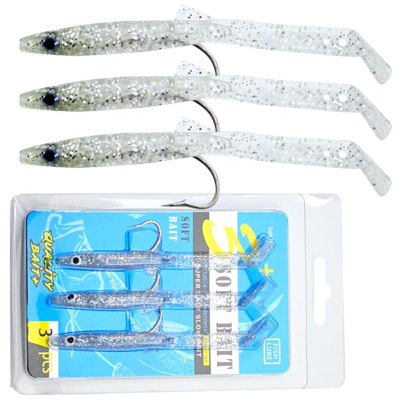 Raglou Esche da pesca morbide, 100 mm di lunghezza, 3 pezzi (3)