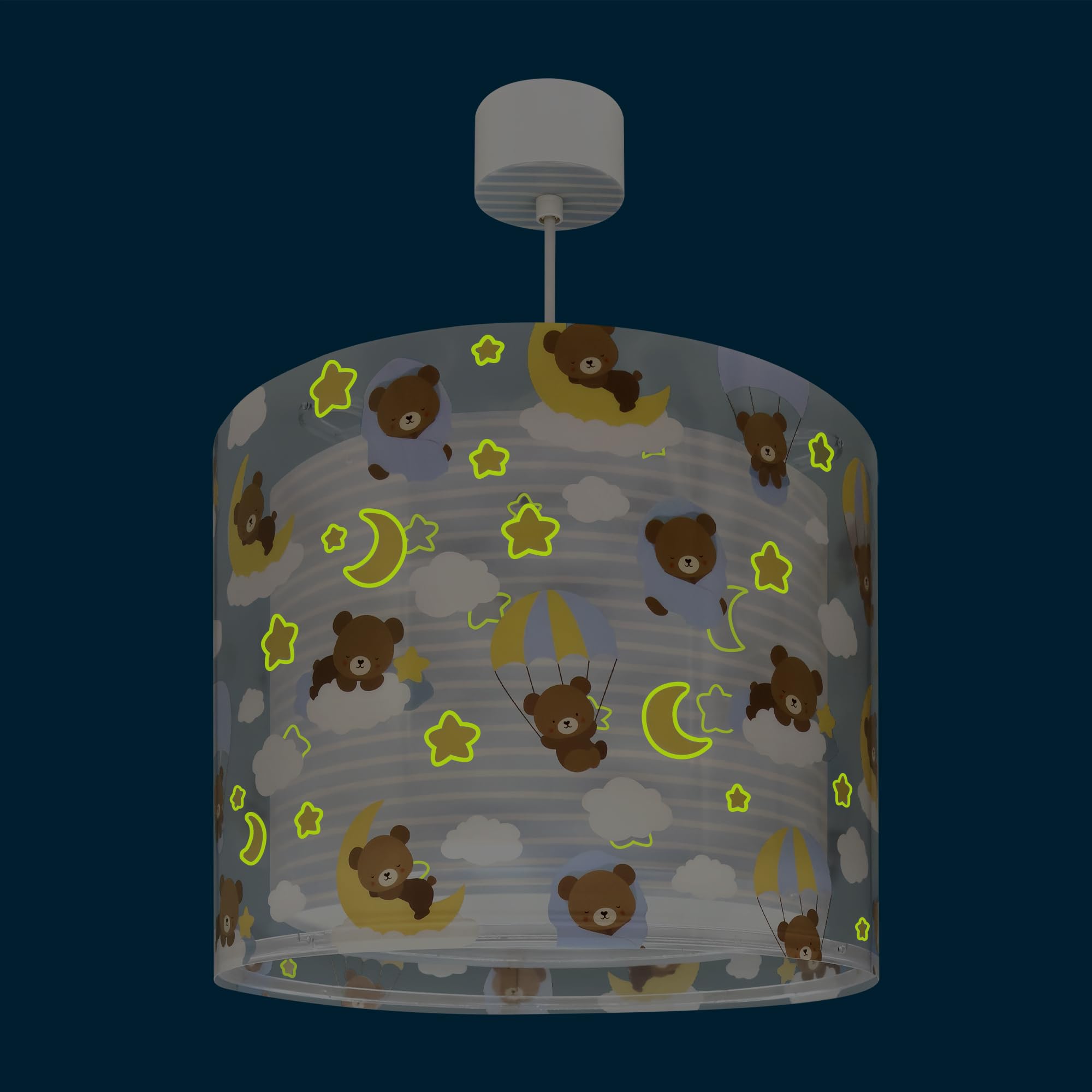 Dalber Lámpara Infantil De Techo Colgante Baby Teddy Ositos Nubes Azul, 41572T, E27