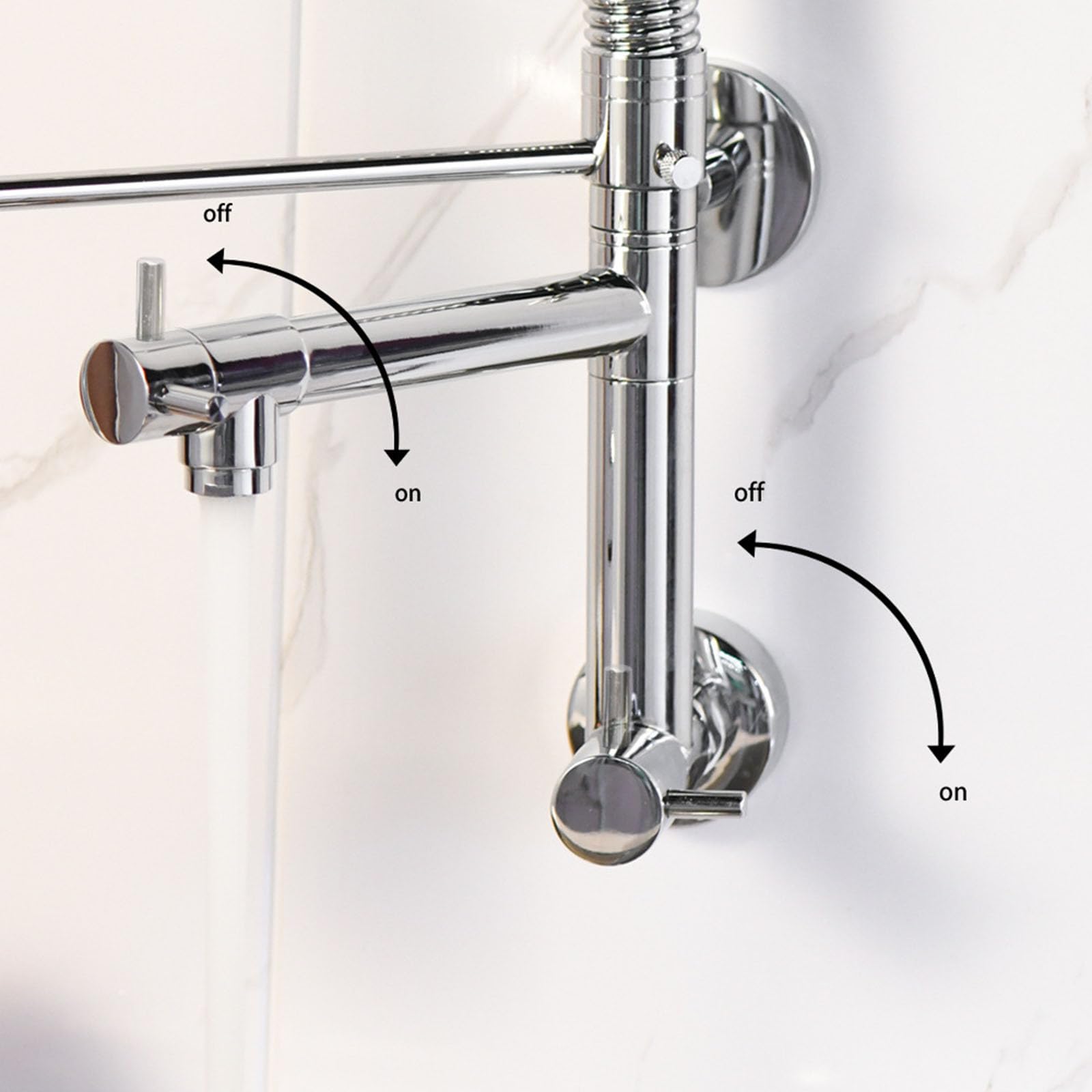 Grifo de Pared Cocina Solo Agua Fria Monomando Grifos Cocina Fregadero Extraible Muelle Rotación de 360°,negro