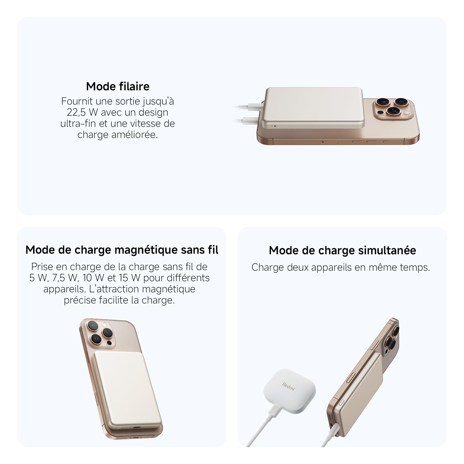 Xiaomi Super Slim Magnetic Power Bank 5000 Bleu
