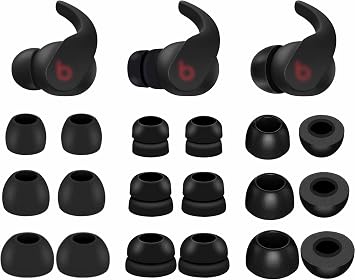 9 Pairs Ear Tips Set Compatible with Beats Fit Pro, Memory Foam Double Flange and Normal Silicone Tips S/M/L Replacement Noise Isolation Fit in Case Eartips for Beat Fit Pro - Black