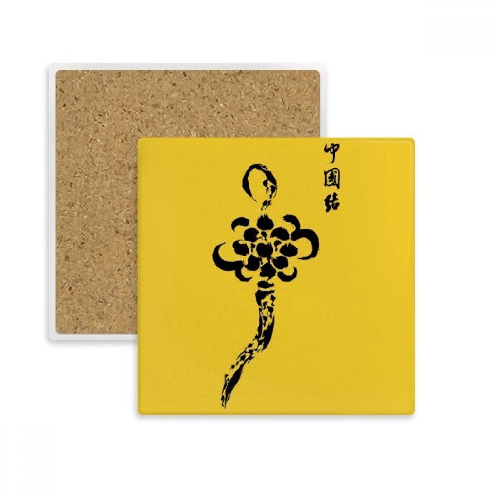 Dessous de verre absorbants en pierre avec peinture à l'encre style chinois lot de 2