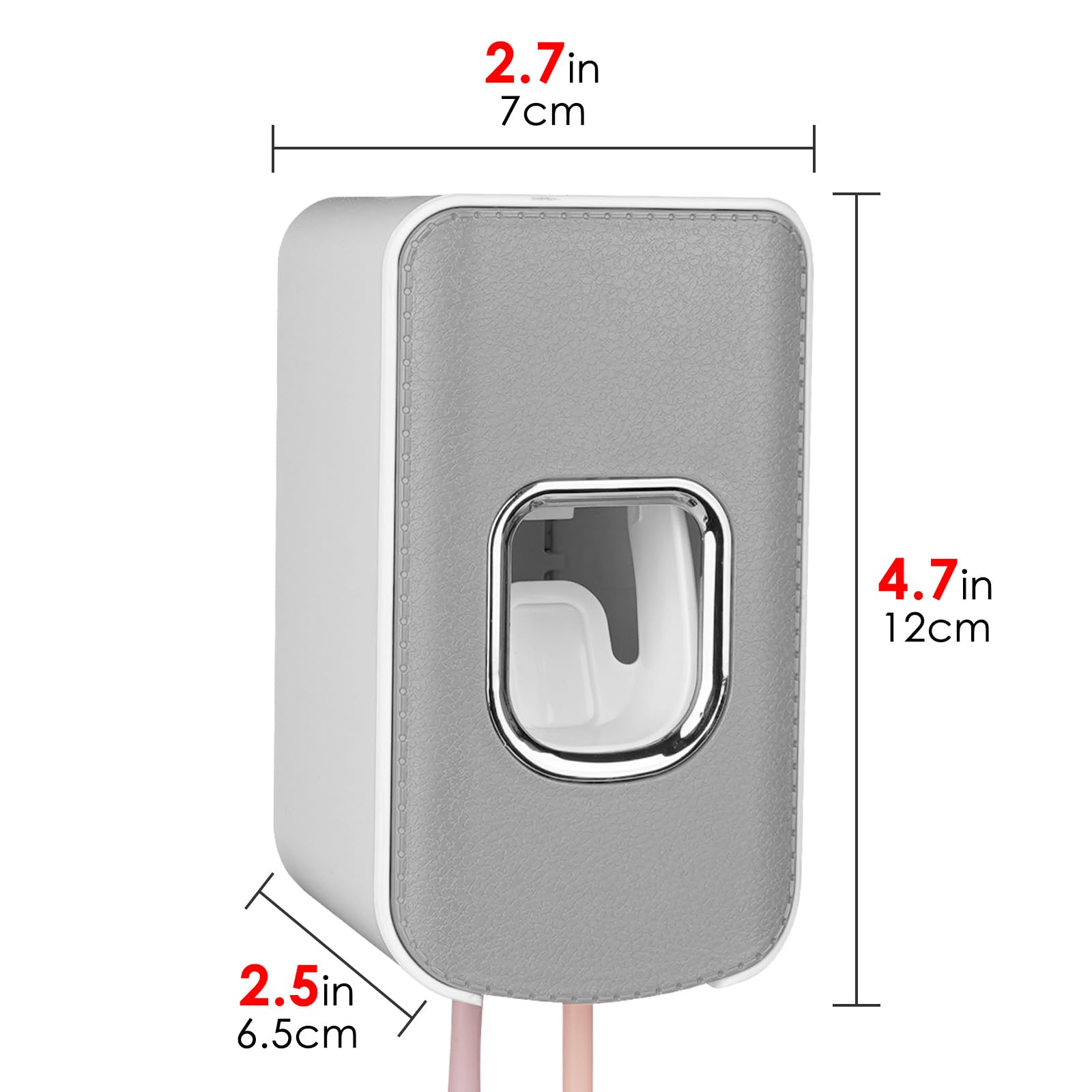 2 Slot Toothbrush Holder and Toothpaste Dispenser Wall Mounted, Automatic Toothpaste Squeezer - Image 3