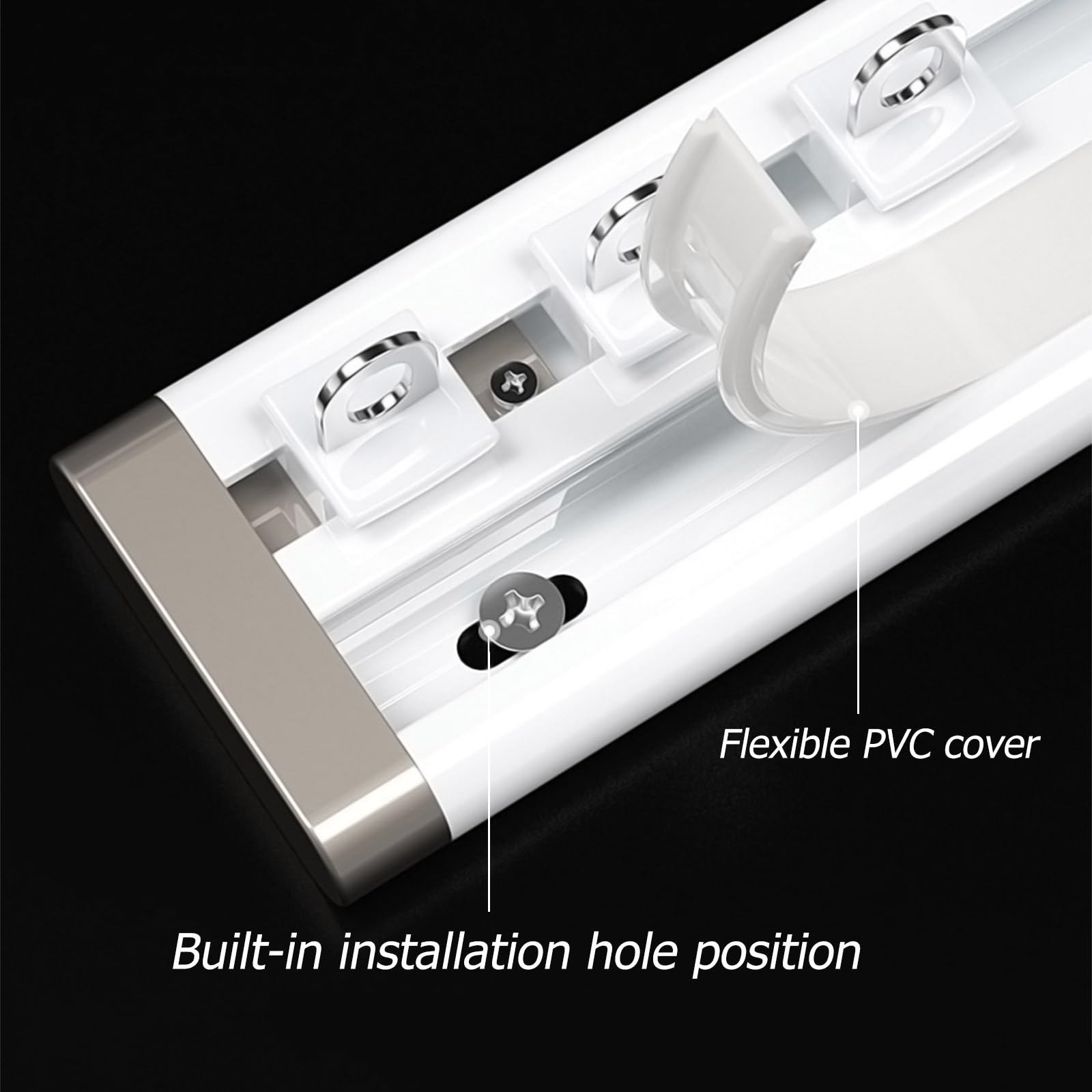 Rideau de plafond en aluminium 270 cm adhésif coulissant séparateur de pièce pour salon, salle de bain, chambre à coucher, système de rail de plafond suspendu