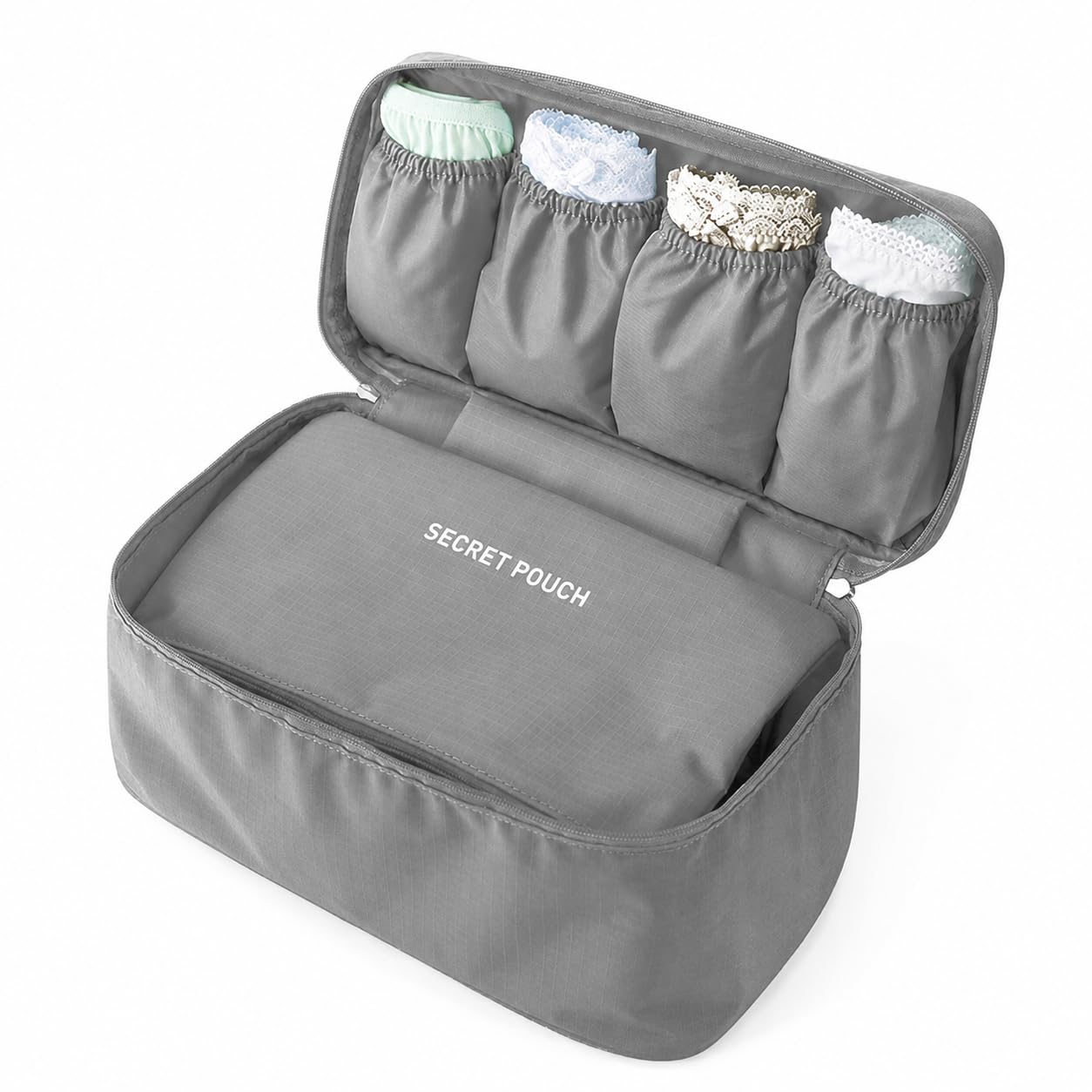 Sunvika House Travel Organiser for Underwear Clothes Secret Pouch, Lingerie Storage Bag Cosmetic Pouch Suitcase Case with Multiple Compartments Tote Bra Case Bra Organizer Multi Color-image-22