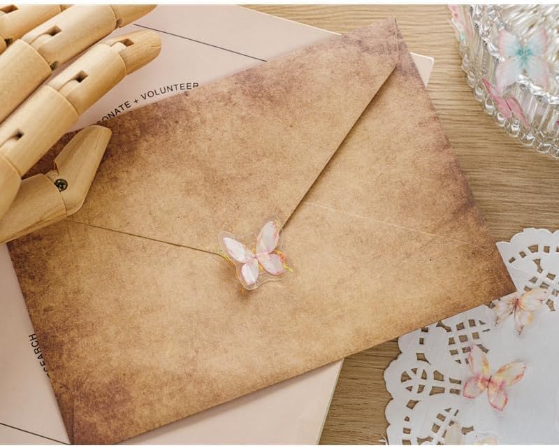 Miniatura 4 de Pegatinas de PET para álbum de recortes, kit de papel estético de mariposa de viento, agenda de papel, planificador de viñetas, suministros