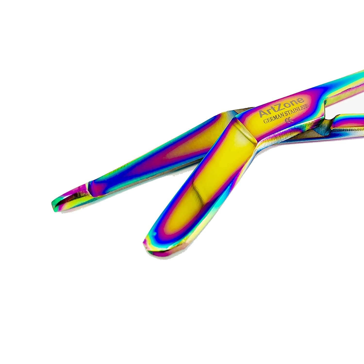 Artzone Lister Bandage Scissors - 5.5-Inch Cynamed Medical-Grade Stainless Steel Shears - Multi-Colored Rainbow Titanium Finish - Sharp Blades Cut Through Bandages, Dressing, Tape, Gauze, Clothing : Industrial & Scientific