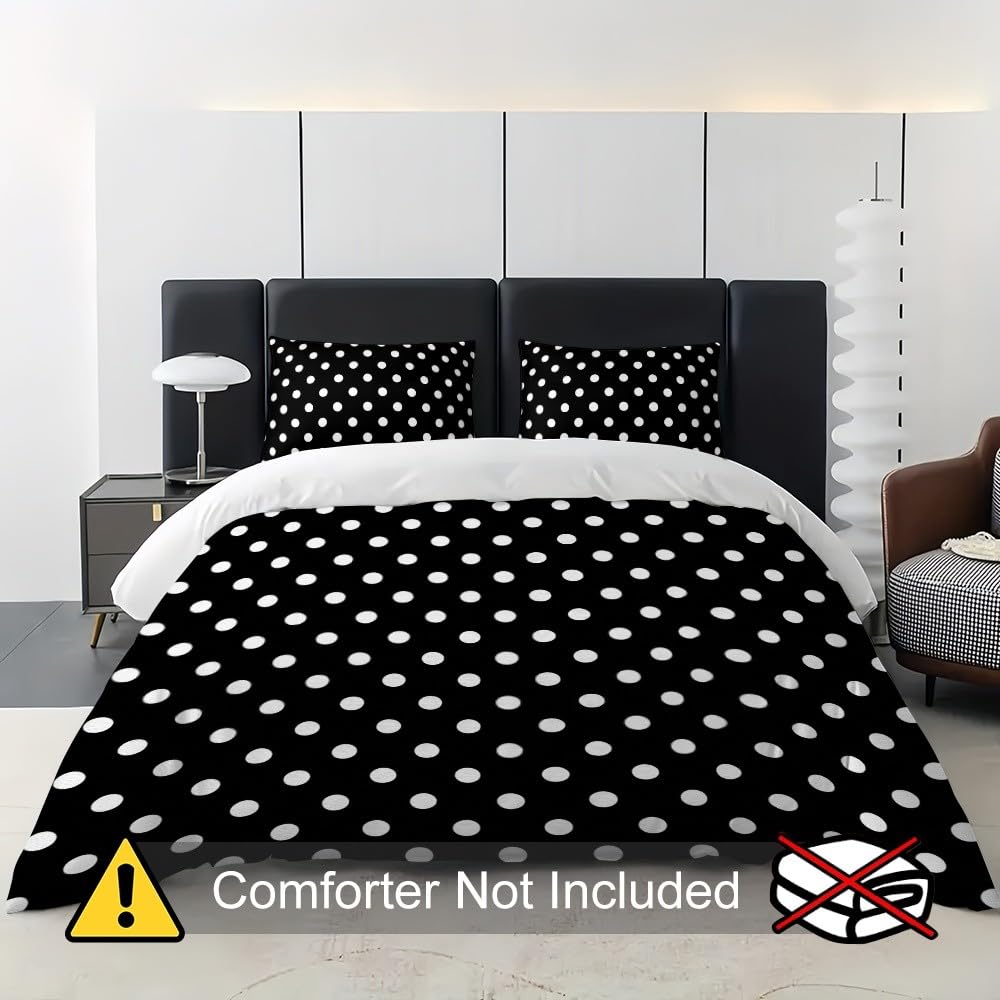 3-częściowy komplet pościeli 155 x 220 cm, poszewka na kołdrę z miękkiej mikrofibry w kropki i 2 poszewki na poduszkę 80 x 80 cm, na łóżko pojedyncze